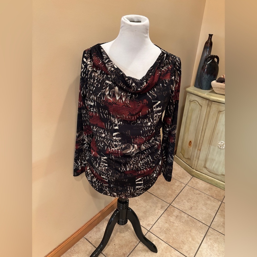 Nygard Collection Women’s Blouse with Cowl Neck Size Large
